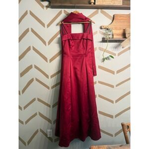 Urban Girl Nites Formal Dress Womens 9/10 Red Vintage Ball Gown with Shawl